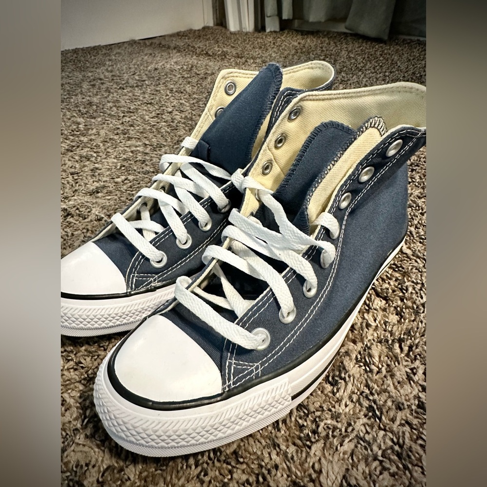 Unisex Converse Chuck Taylor All Star Navy Blue High-Top Sneakers- Women’s 9 - Picture 4 of 10